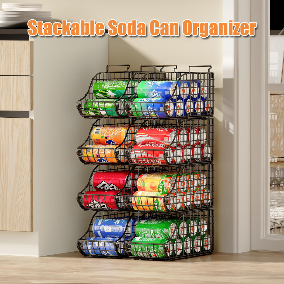 Sonyabecca built-in handles provide easy movement between pantry shelves.