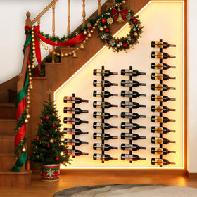 Sonyabecca dining room wine display adds a clean, modern touch.