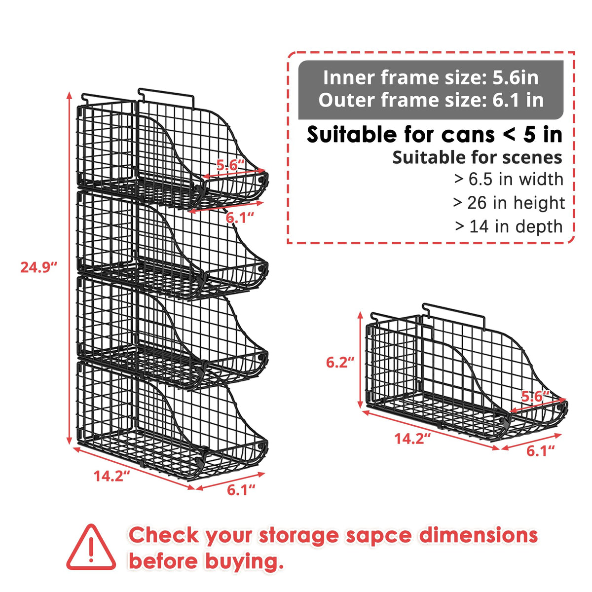 Sonyabecca durable wire-bottom construction supports daily kitchen use.