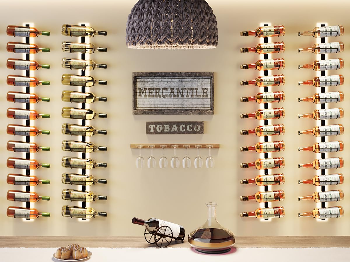 Sonyabecca groove-design rack keeps bottles stable and angled for freshness.