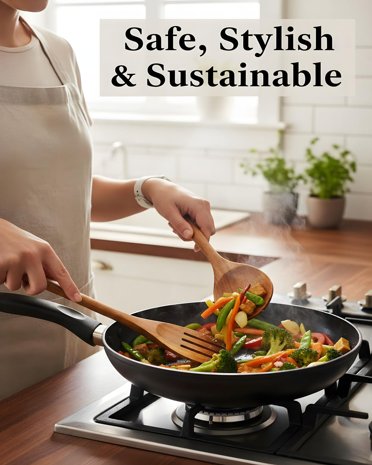 SOOMGYEOL SEOM teak salad spoon fork versatile for salads and serving