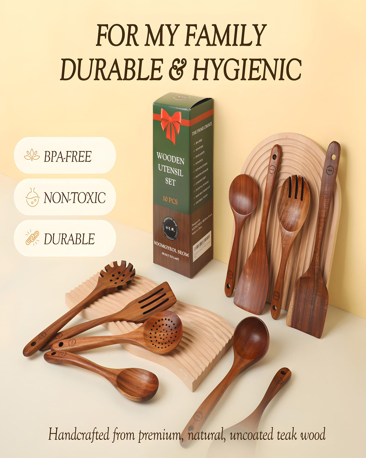 SOOMGYEOL SEOM teak serving spoon easy to scoop and plate