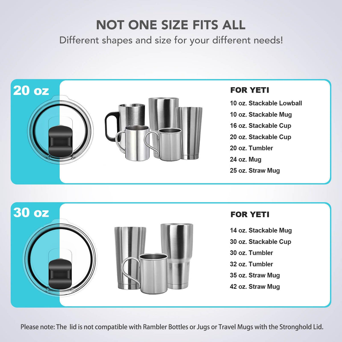 SOONSURE YETI 24oz Mug lid fit protects contents and enables easy refills