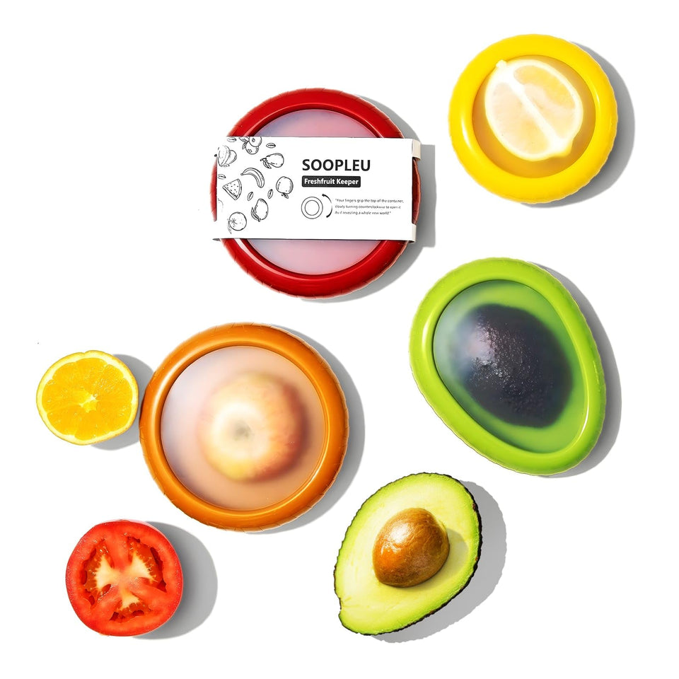 SOOPLEU avocado saver container with airtight seal keeps avocados fresh.