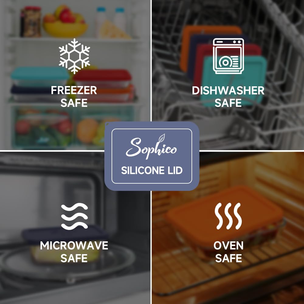 Navy silicone lid withstands -40°C to 230°C for versatile use.