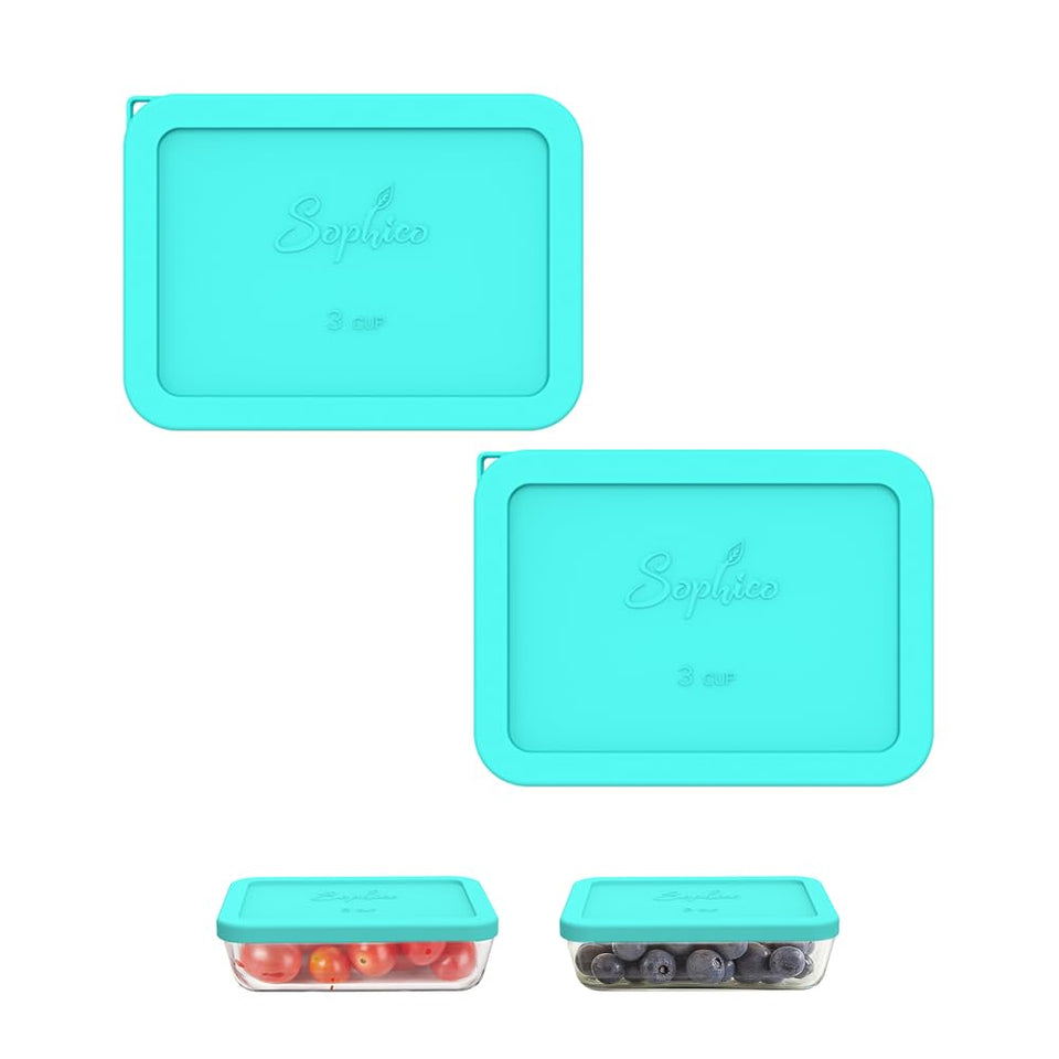 SOPHICO mint 3-cup rectangle silicone cover seals freshness