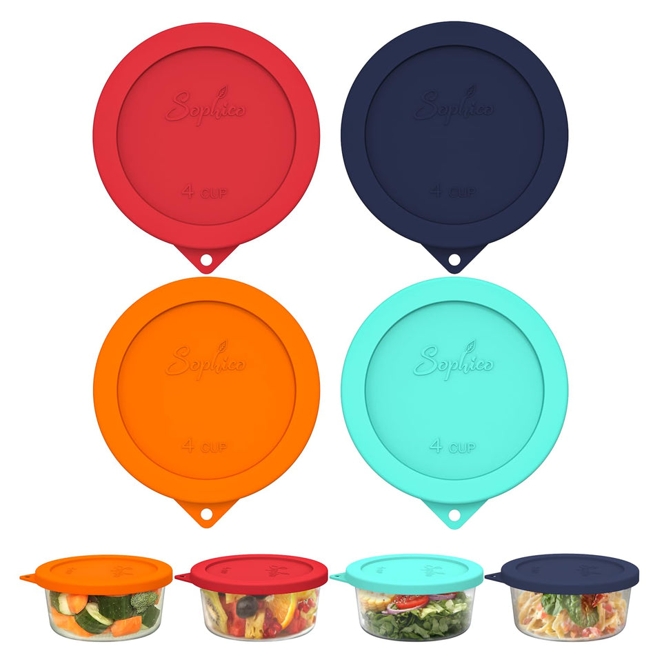 SOPHICO 4-cup lid closeup showing airtight seal for freshness.