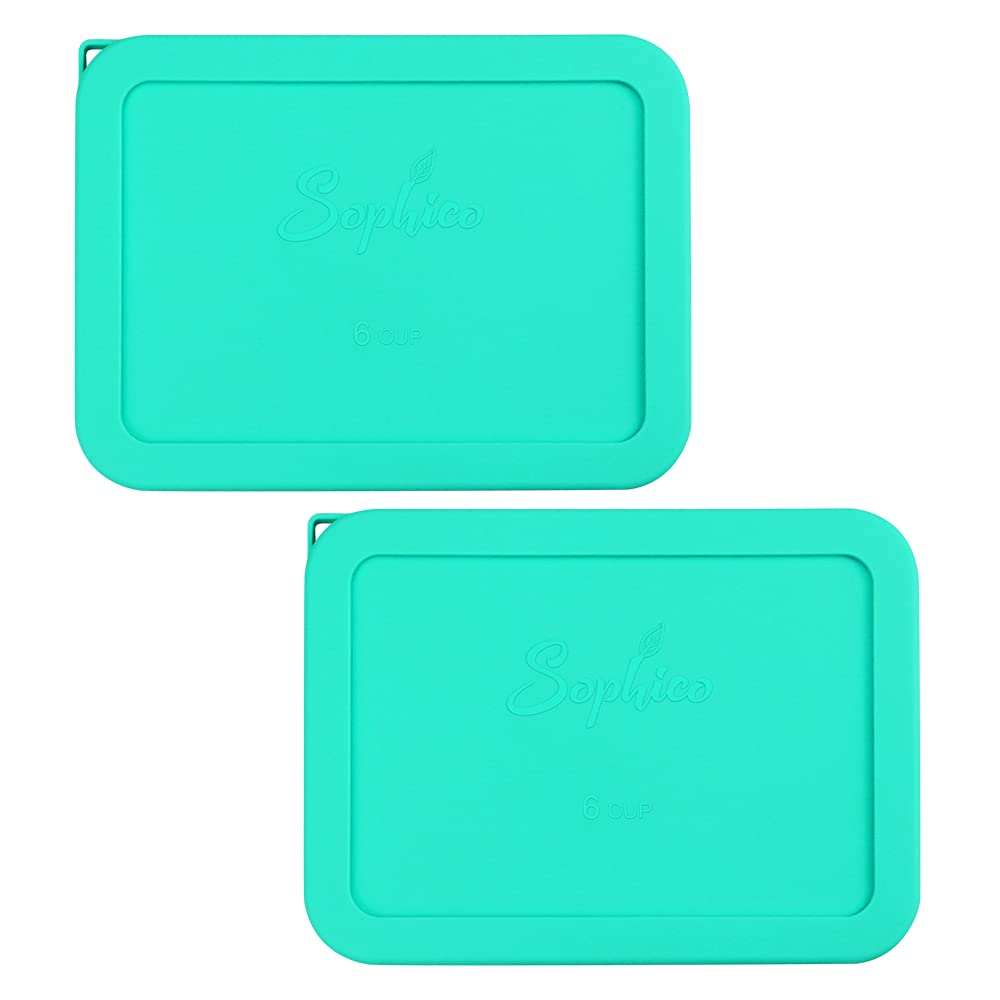 SOPHICO 6 Cup silicone lid front view with mint color and airtight seal.