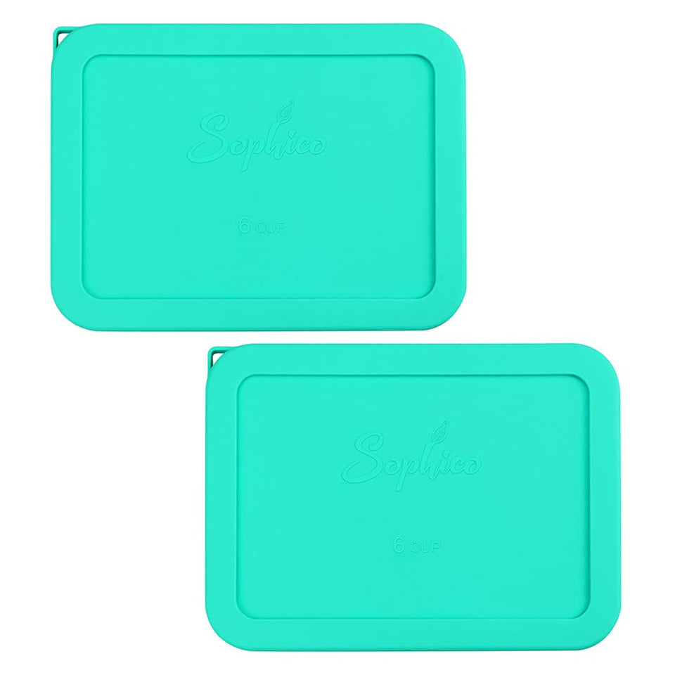SOPHICO 6 Cup silicone lid front view with mint color and airtight seal.