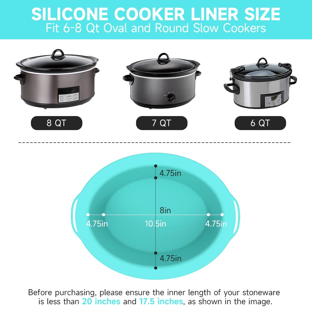 SOPHICO ChefAid silicone liner protects crockpot surfaces during long simmering meals.