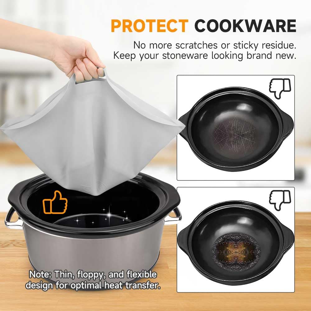SOPHICO ChefAid liner fits oval 6-8 quart slow cookers for snug capacity
