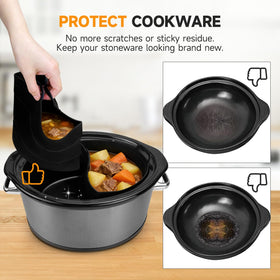 SOPHICO ChefAid dual-compartment liner enables cooking two dishes without flavors mixing.