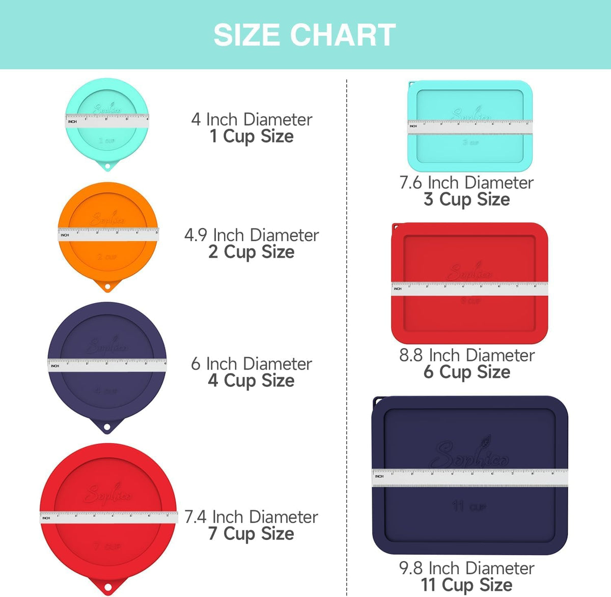 SOPHICO compatible with Anchor Hocking and Pyrex bowls for secure storage.