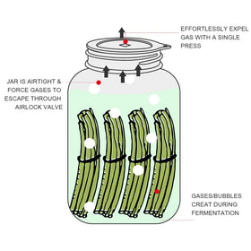 SOPHICO fermentation lids for sauerkraut and pickles enabling beginner-friendly at-home fermentation