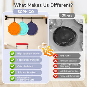 Sophico food-grade silicone lid resists warping for long-lasting use