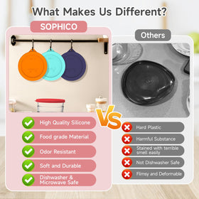 SOPHICO food-grade silicone lid resists warping and odors over time.