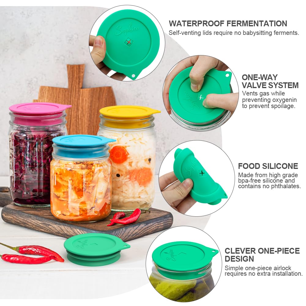 SOPHICO kimchi jar fermentation cap ready to seal and vent any vegetables