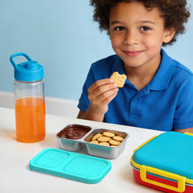 Nuts, fruits, yogurt, and sauces stored neatly in SOPHICO containers.