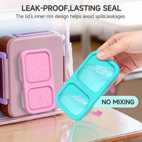 Two-compartment SOPHICO design supports portion control for snacks.