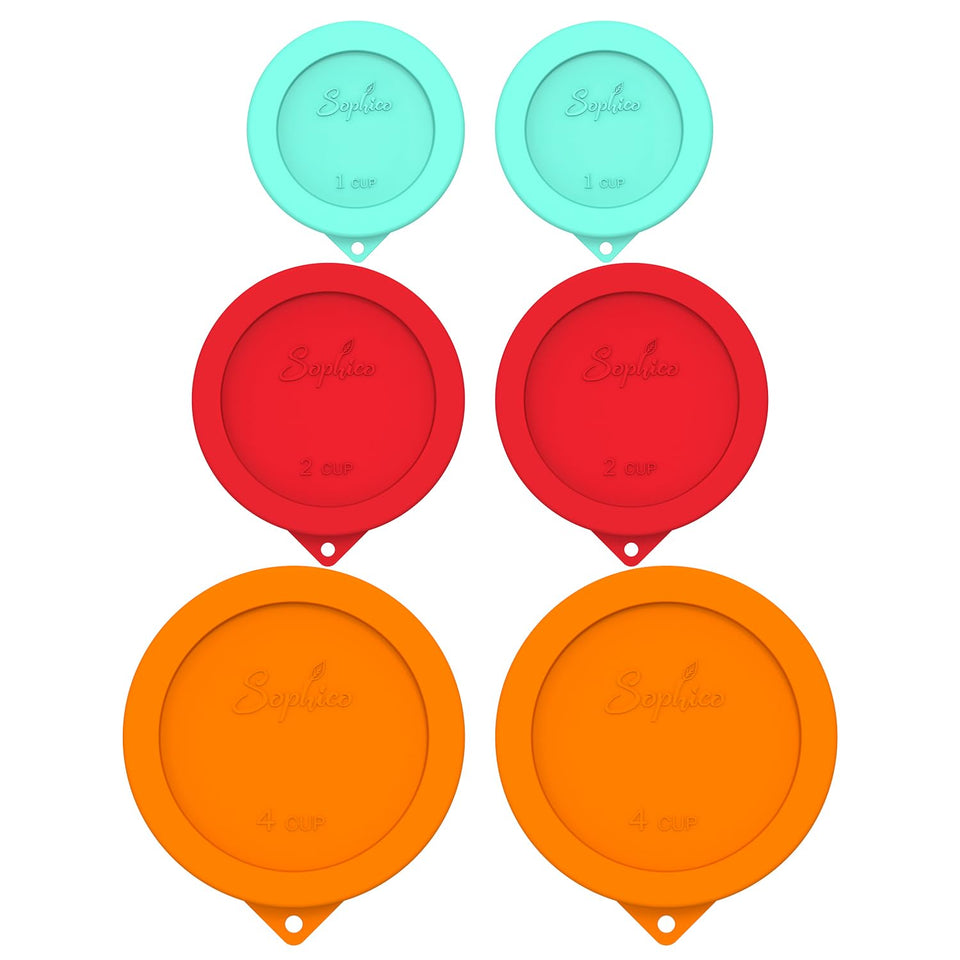 Sophico 1-cup lid forms airtight seal for secure leftovers.