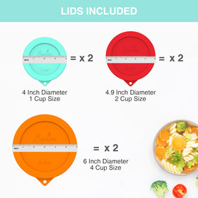 Sophico 2-cup lid hugs a bowl with leak-proof fit.