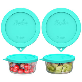 Sophico round silicone storage cover mint 2-pack fits 6-7 cup bowls to preserve freshness