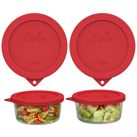 SOPHICO round silicone storage lid in red fits 6/7 cup bowls for tight freshness.