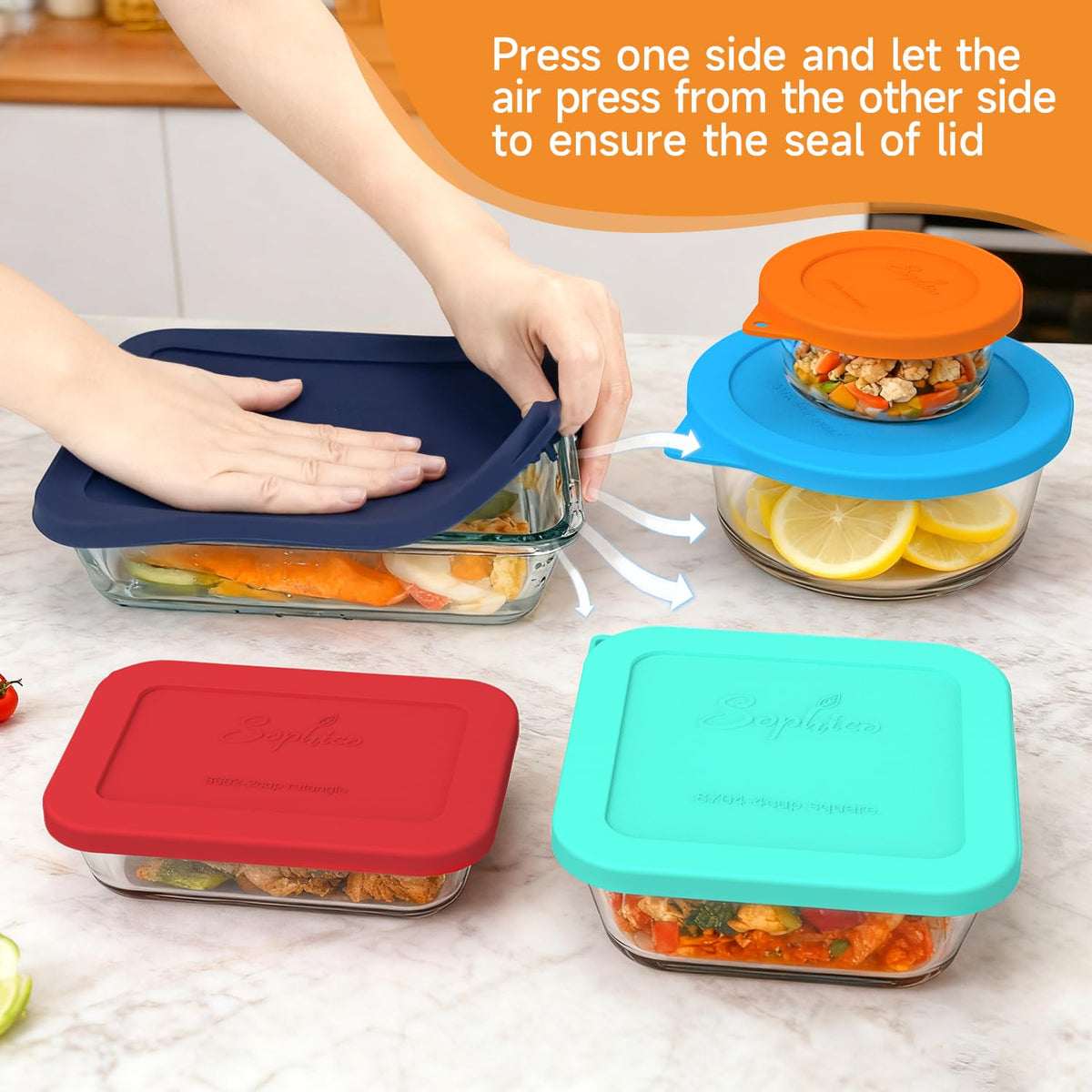 Sophico 7211R rectangle 6-cup lid with airtight seal