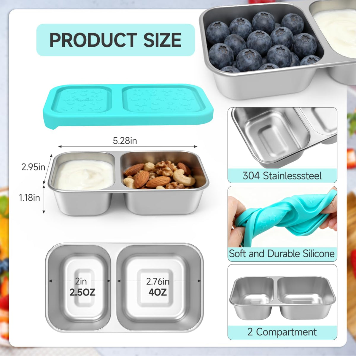 Close-up of the silicone lid on a SOPHICO snack container.
