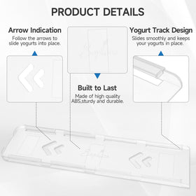 Holds four 3.75-inch yogurts to reduce clutter.
