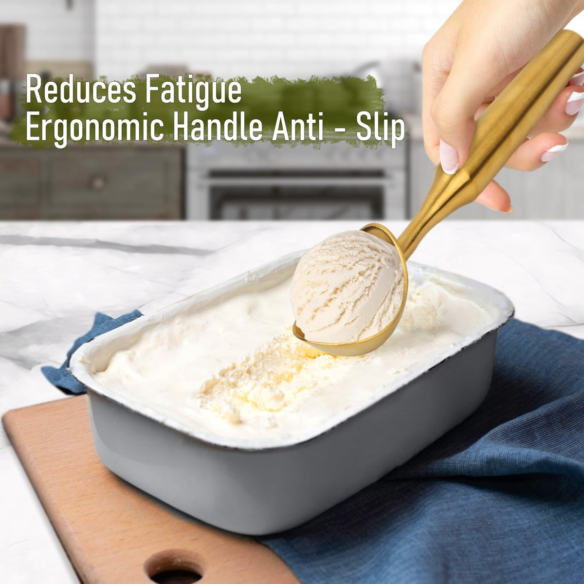 SOPHREPT cookie-dough portion scoop in gold finish