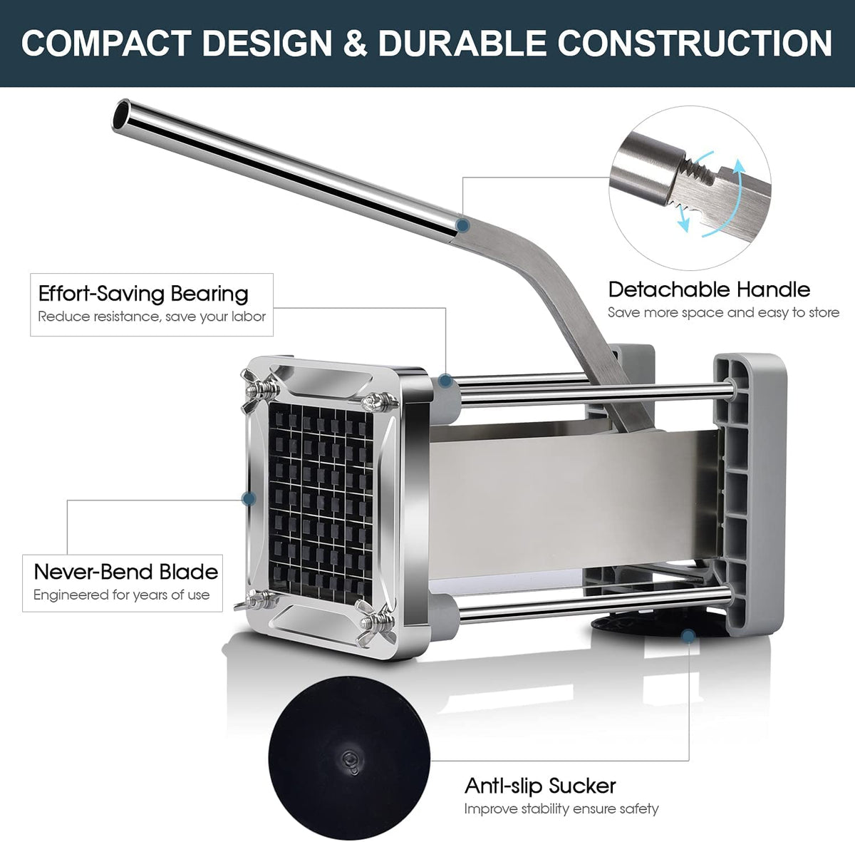 Sopito extended-handle ergonomic design offers comfortable, effortless slicing