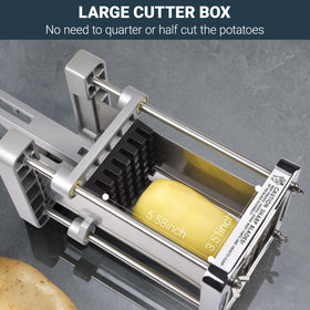 Sopito large-capacity cutter holds whole potatoes for fast cuts