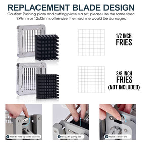 Sopito French Fry Cutter stainless steel blade for durable slicing