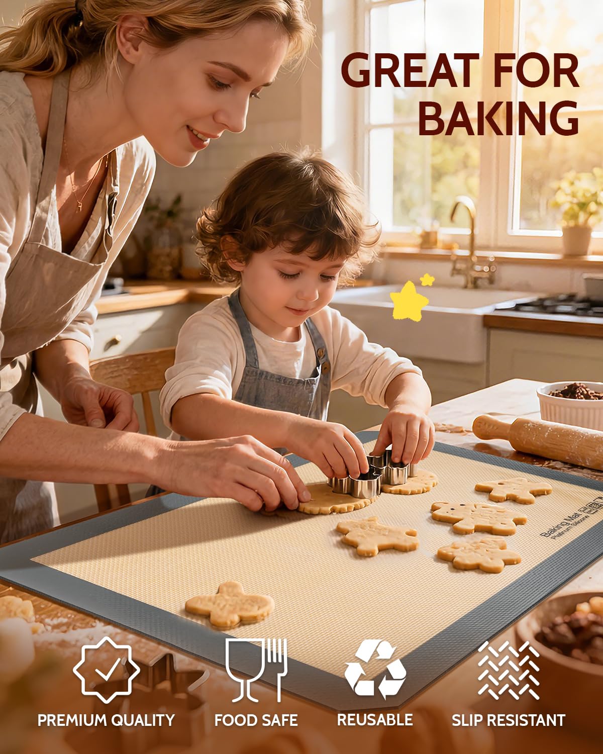 Sopito mats replace parchment and liners for baking.