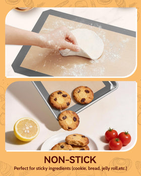 Sopito quarter-sheet mat set for cookies and macarons.