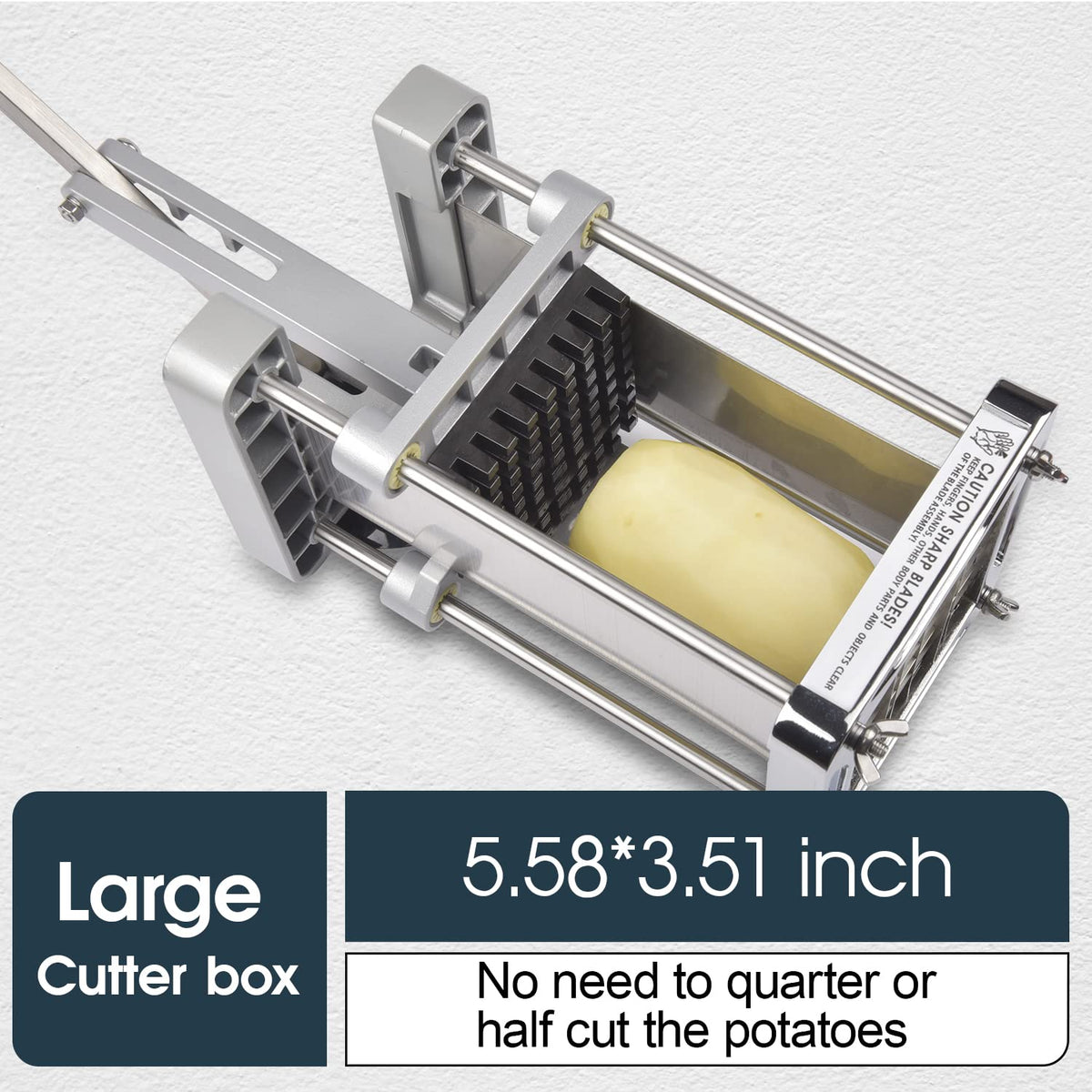 Sopito professional potato cutter 3/8-inch blade creating consistent sticks