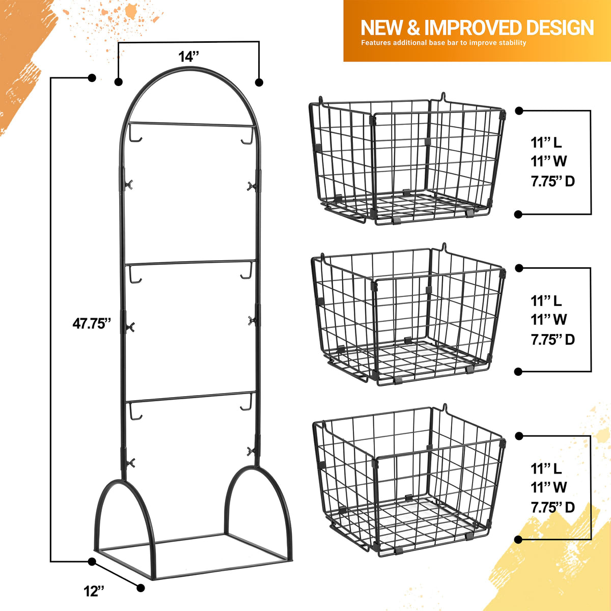 Sorbus 3-Tier Market Basket requires minimal assembly with no tools