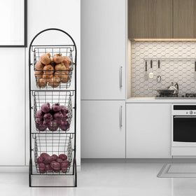 Sorbus 3-Tier Market Basket full display demonstrates versatile counter storage