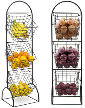 Sorbus 3-Tier Market Basket sturdy storage for towels and toiletries