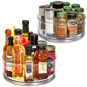 Sorbus 9-inch clear lazy susan top view for easy cabinet access.