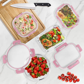 Sorbus borosilicate glass containers designed for durable, stackable kitchen storage.