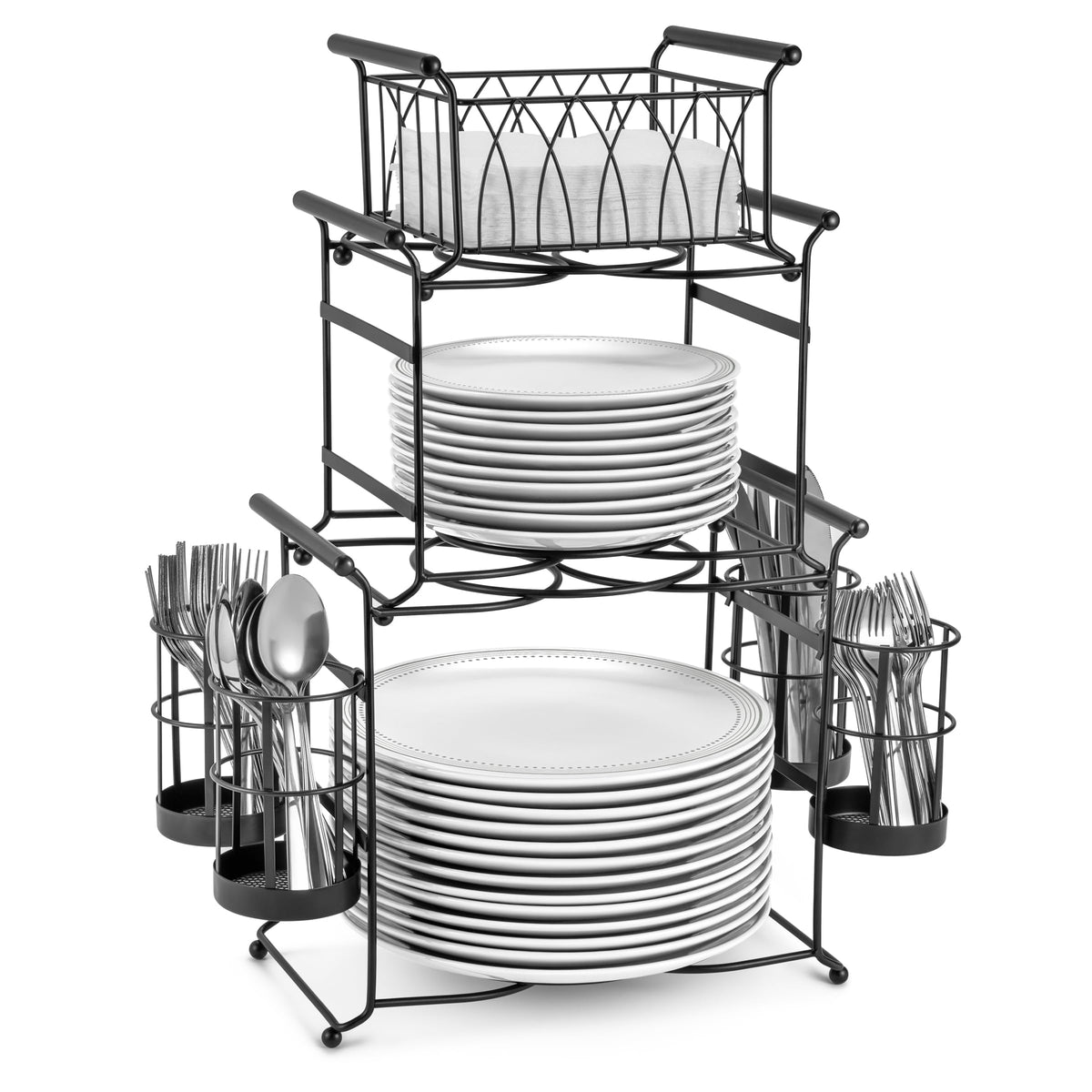 Sorbus Buffet Caddy 7-piece set keeps dinner service organized for effortless hosting.