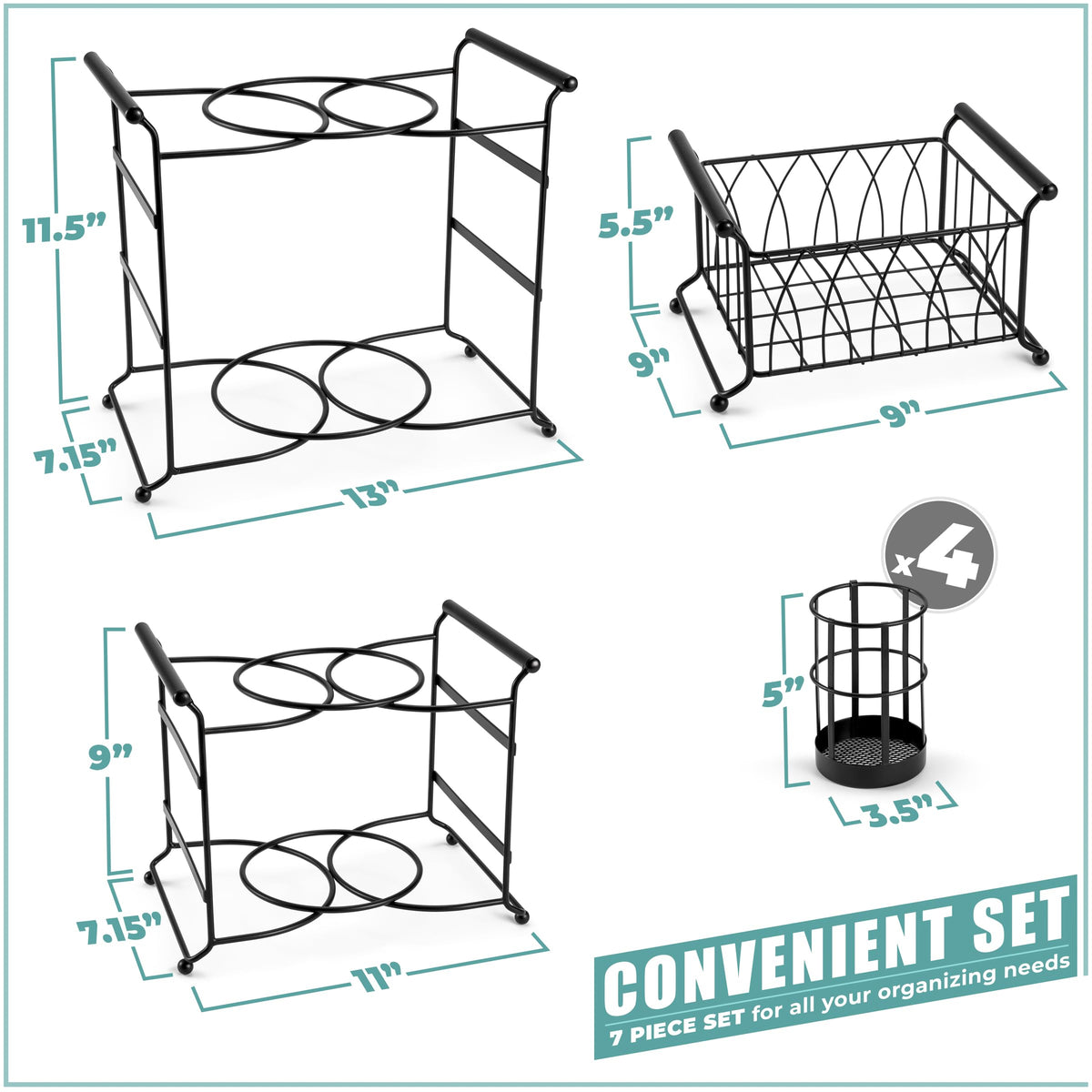 Sorbus side flatware compartments provide quick utensil access for guests.