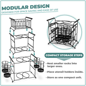 Sorbus stackable design saves space when storing the buffet caddy between events.