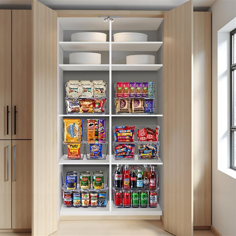 Sorbus clear pantry bin rectangle improves visibility for finding items at a glance.