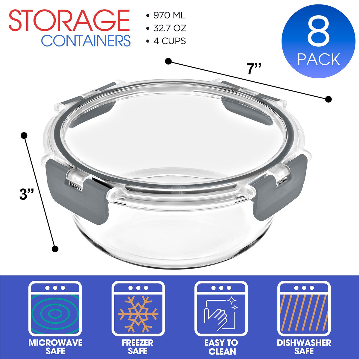 Sorbus container showing four-sided locking lid for leak prevention