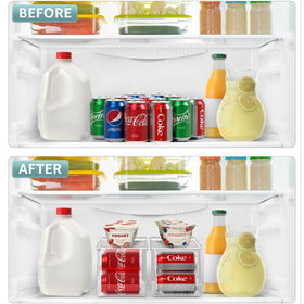 Sorbus fridge pantry can storage neatly corrals drinks and minimizes clutter.
