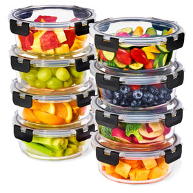 Sorbus glass meal prep container with 32oz capacity and airtight lid for fresh meals.
