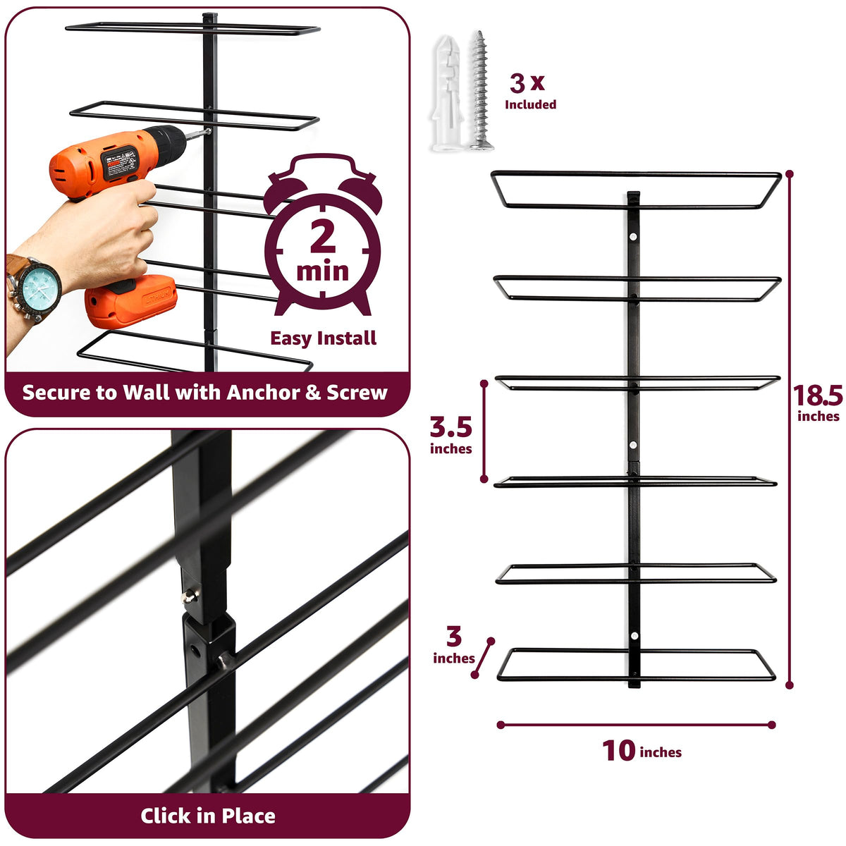 Sorbus installation-ready rack with included hardware simplifies quick setup.